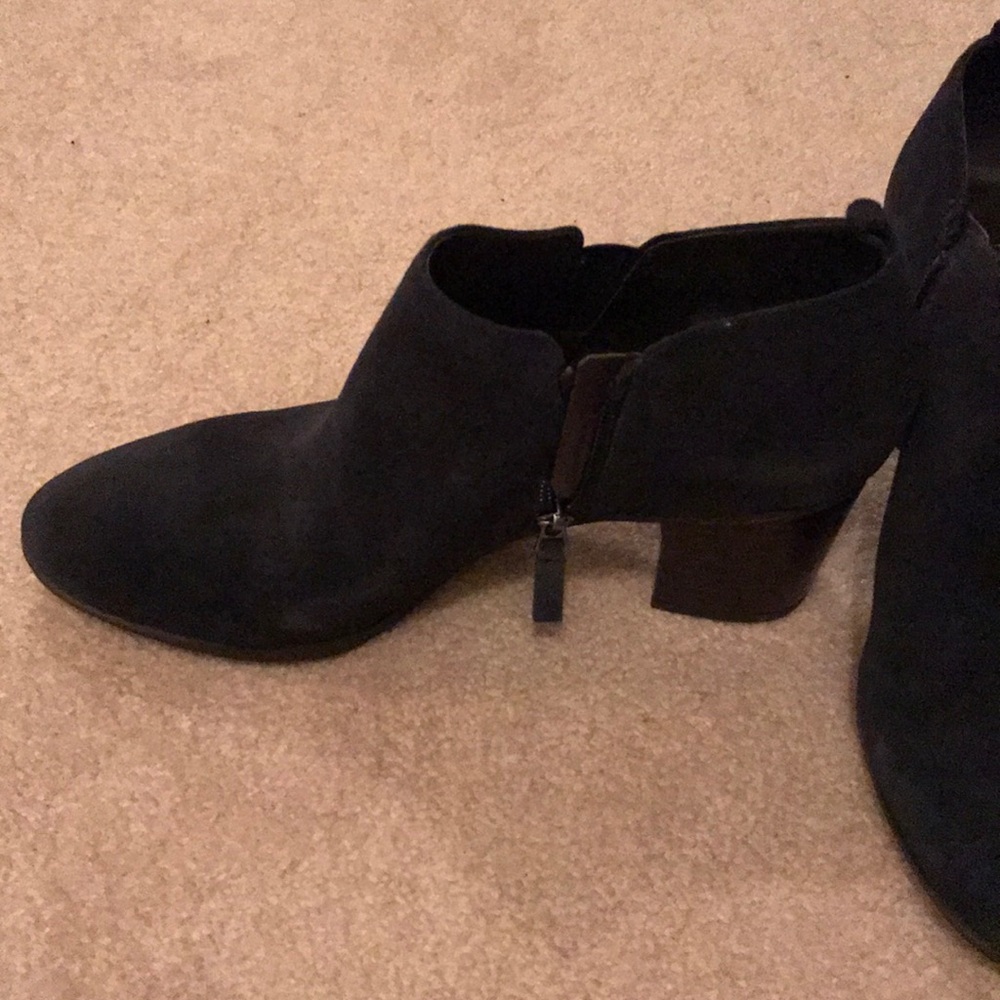 Navy Suede Booties